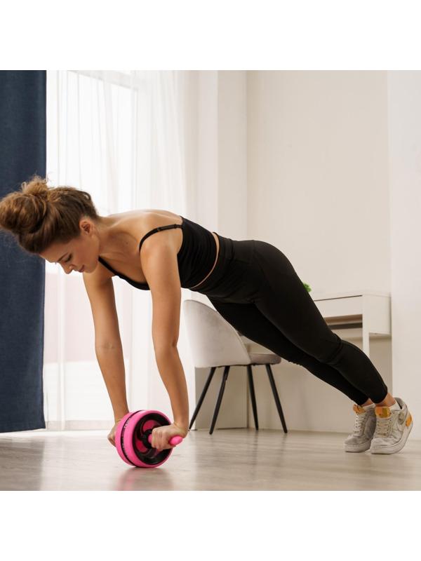 Ролик для пресса 38 х 17 х 17 см, цвет розовый