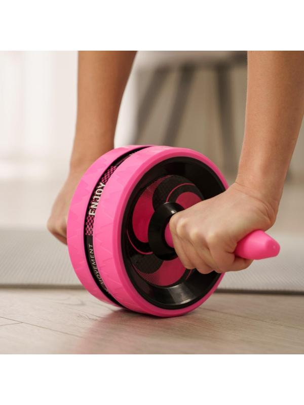 Ролик для пресса 38 х 17 х 17 см, цвет розовый