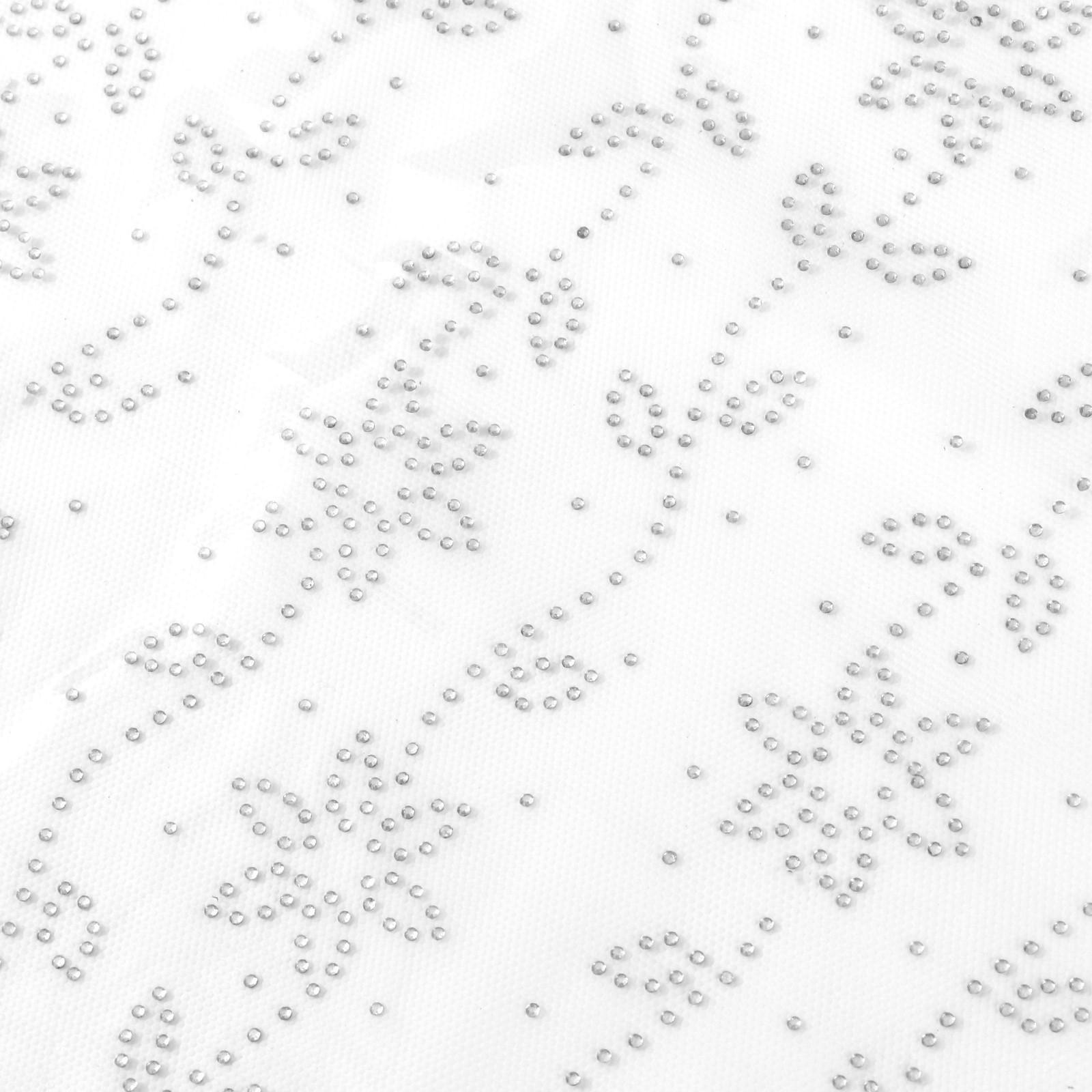 Термоаппликация из страз «Узор», 15,6 × 5 см, 12 шт на листе, цвет белый