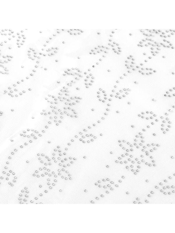 Термоаппликация из страз «Узор», 15,6 × 5 см, 12 шт на листе, цвет белый