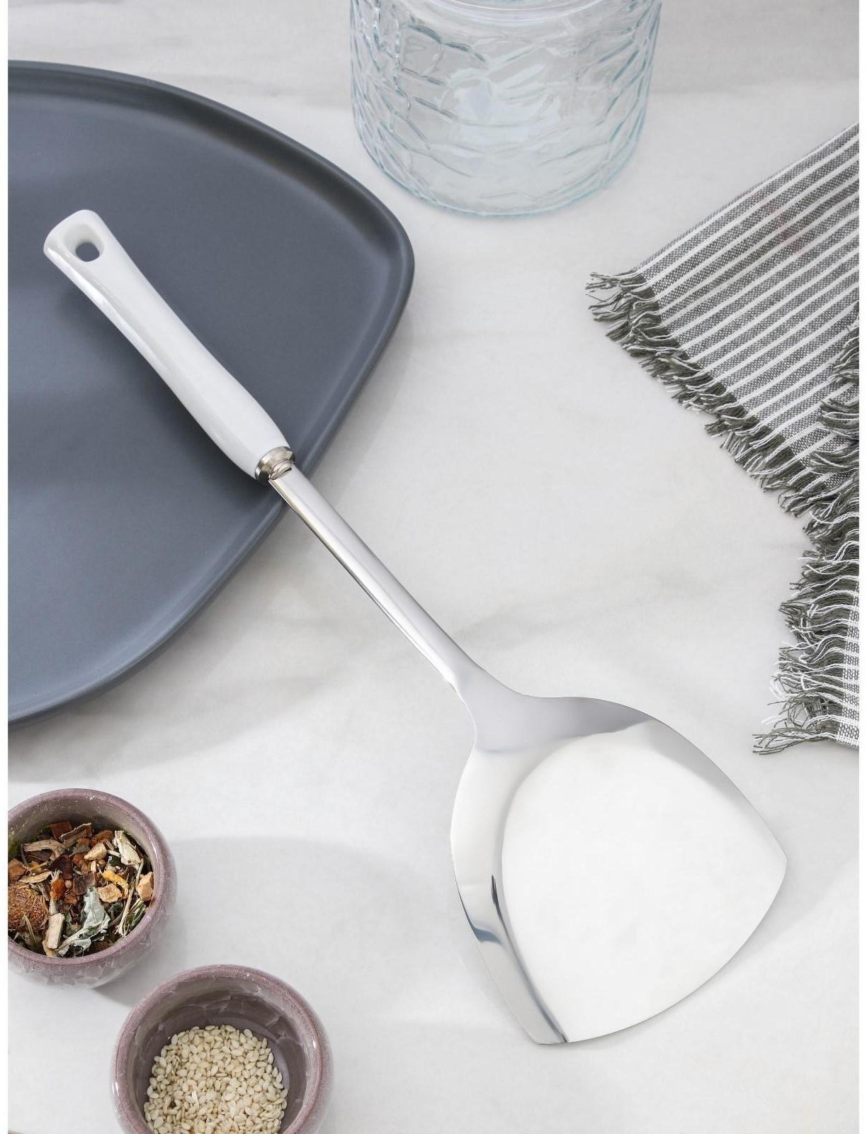 Лопатка из нержавеющей стали Доляна Luminous, h=35 см, цвет серебряный