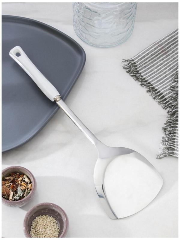 Лопатка из нержавеющей стали Доляна Luminous, h=35 см, цвет серебряный