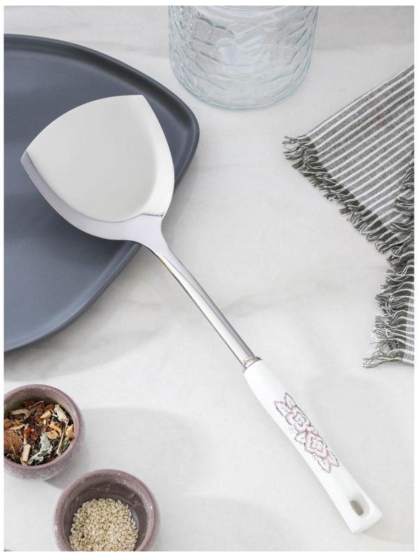 Лопатка из нержавеющей стали Доляна Luminous, h=35 см, цвет серебряный