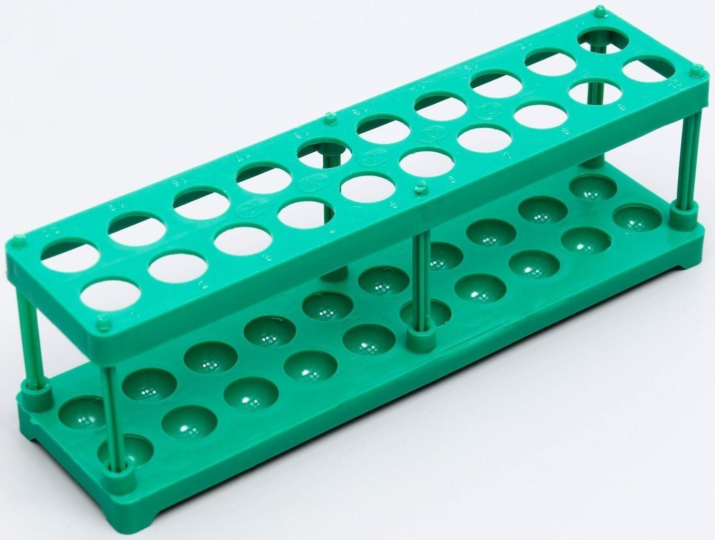 Штатив для пробирок (20 гнезд, h=75 мм) ПП