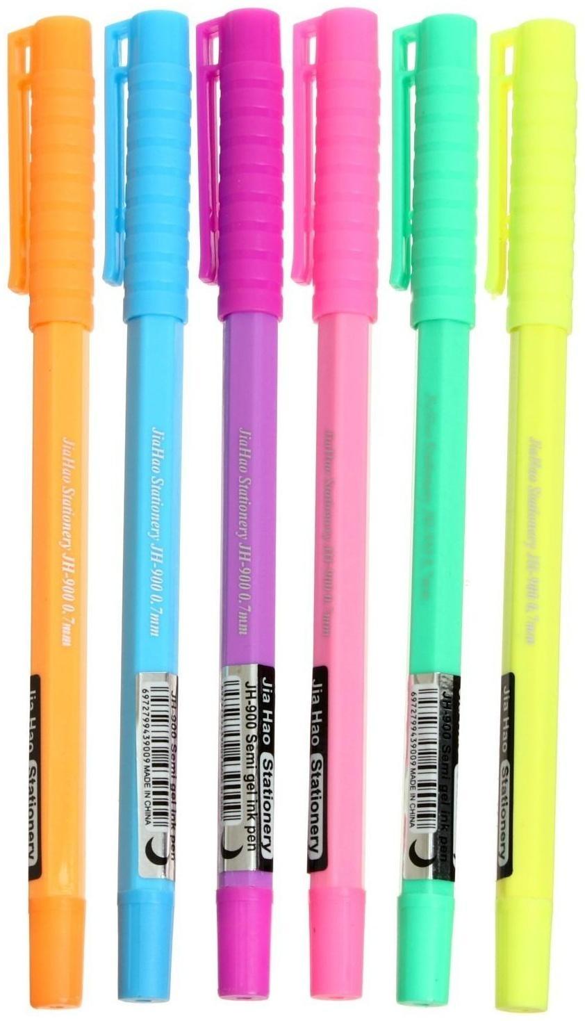 Ручка шариковая, стержень синий, линия 0.7 мм, корпус флуоресцентный, МИКС (штрихкод на штуке)