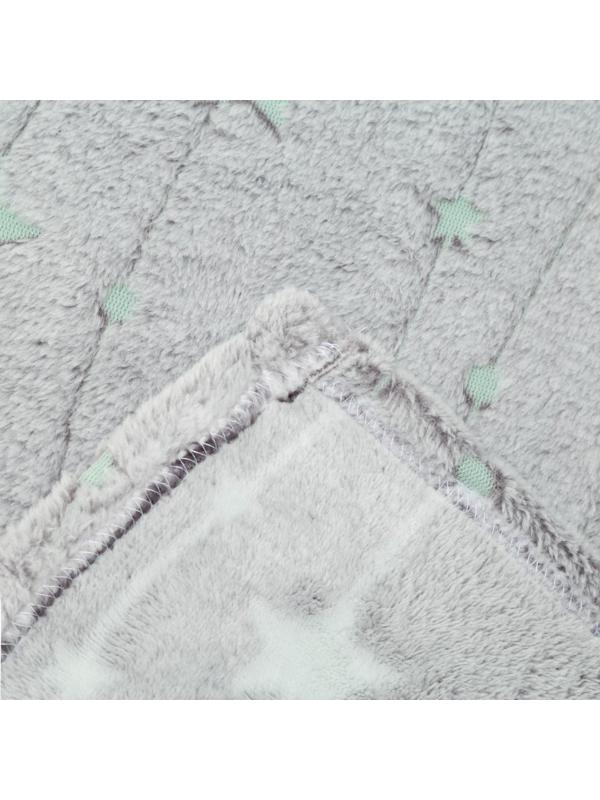 Плед светящийся 180х200 см «Звёзды», велсофт 260г/м