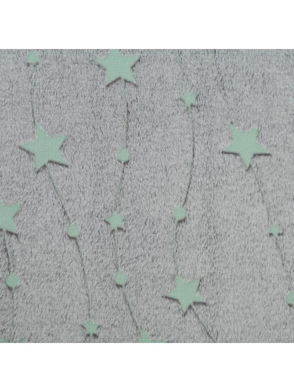 Плед светящийся 180х200 см «Звёзды», велсофт 260г/м