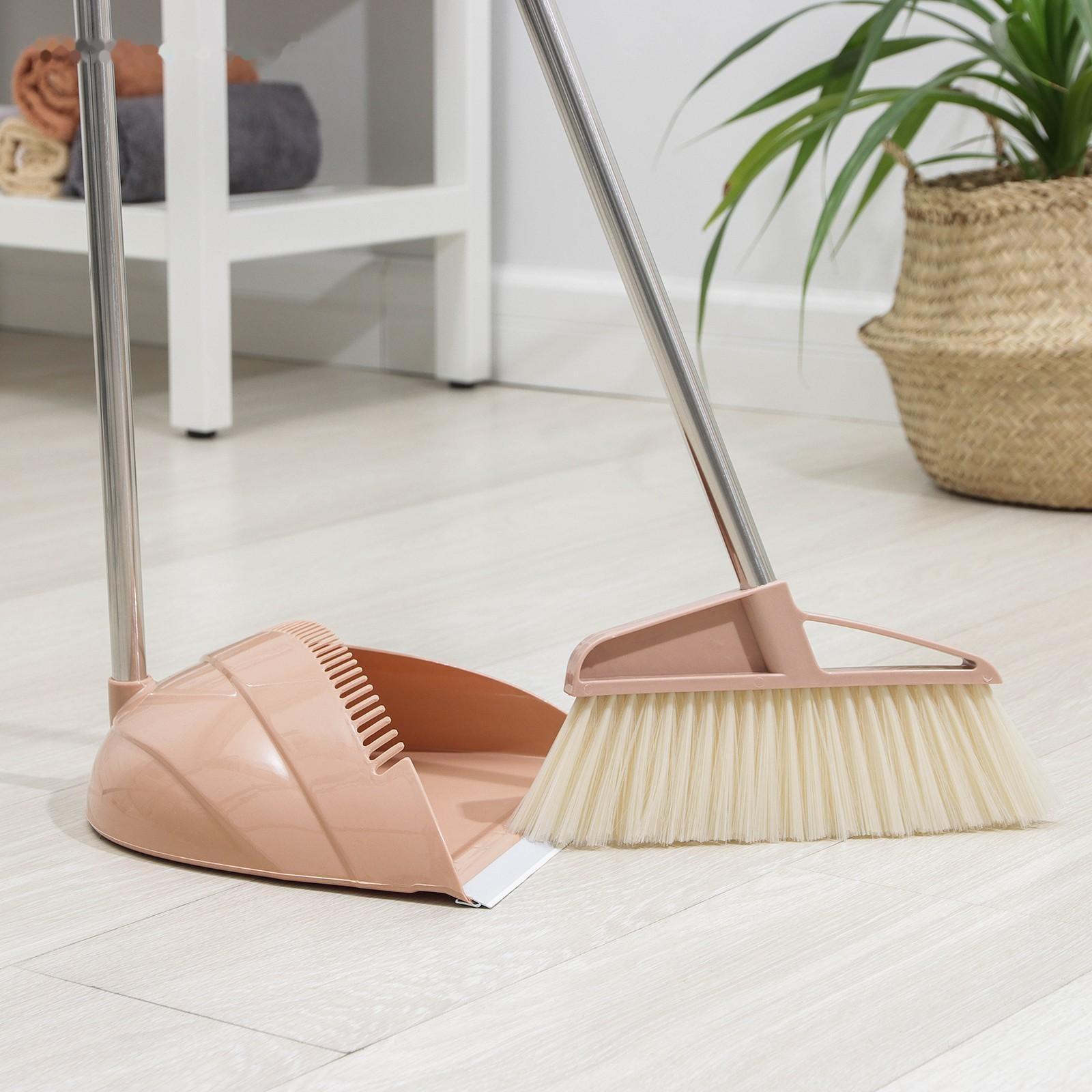 Щётка с совком Доляна: щётка 23×88 см, совок 26×26×73 см, цвет МИКС