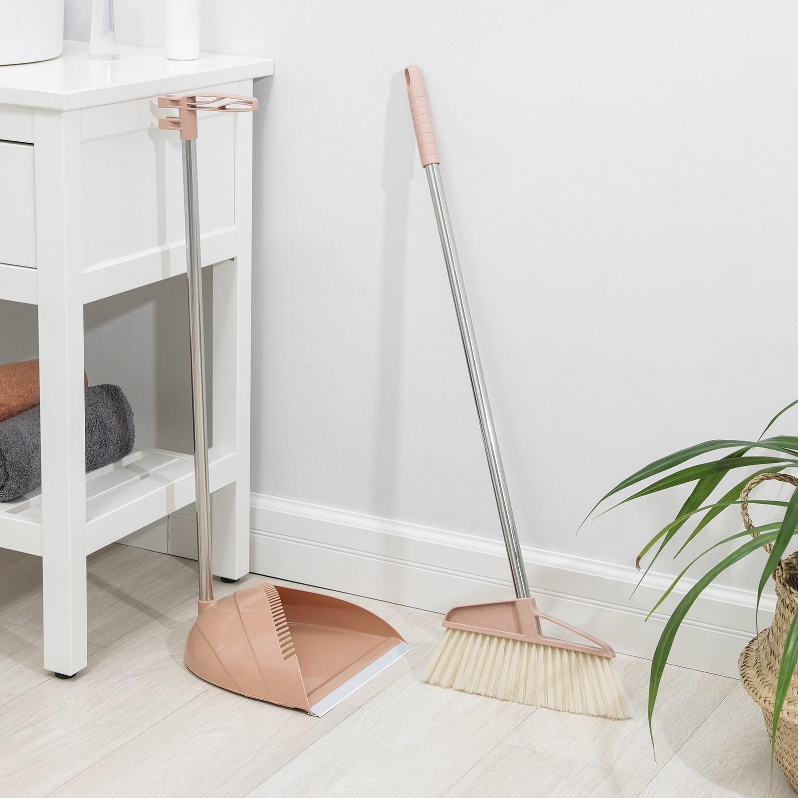 Щётка с совком Доляна: щётка 23×88 см, совок 26×26×73 см, цвет МИКС