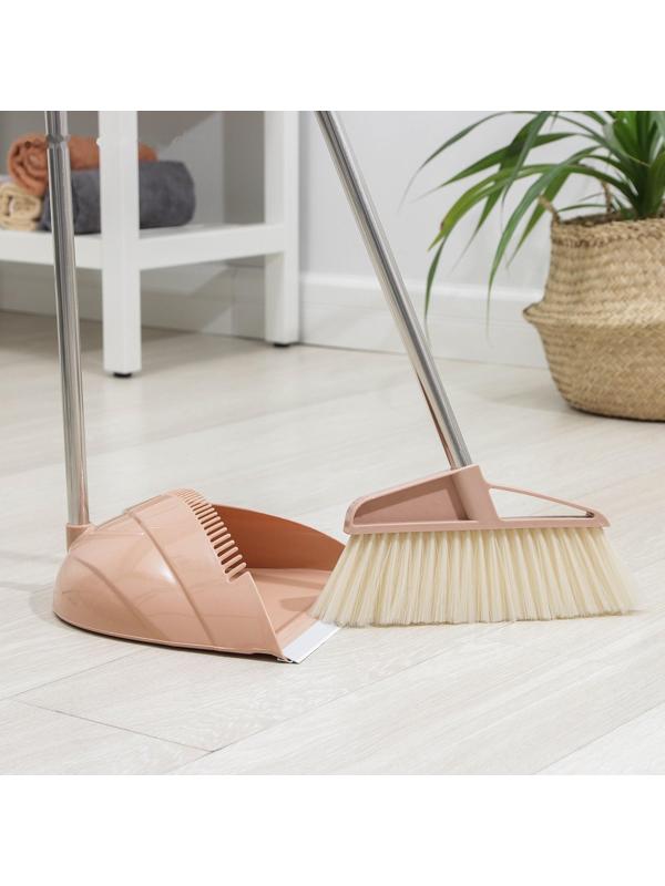 Щётка с совком Доляна: щётка 23×88 см, совок 26×26×73 см, цвет МИКС