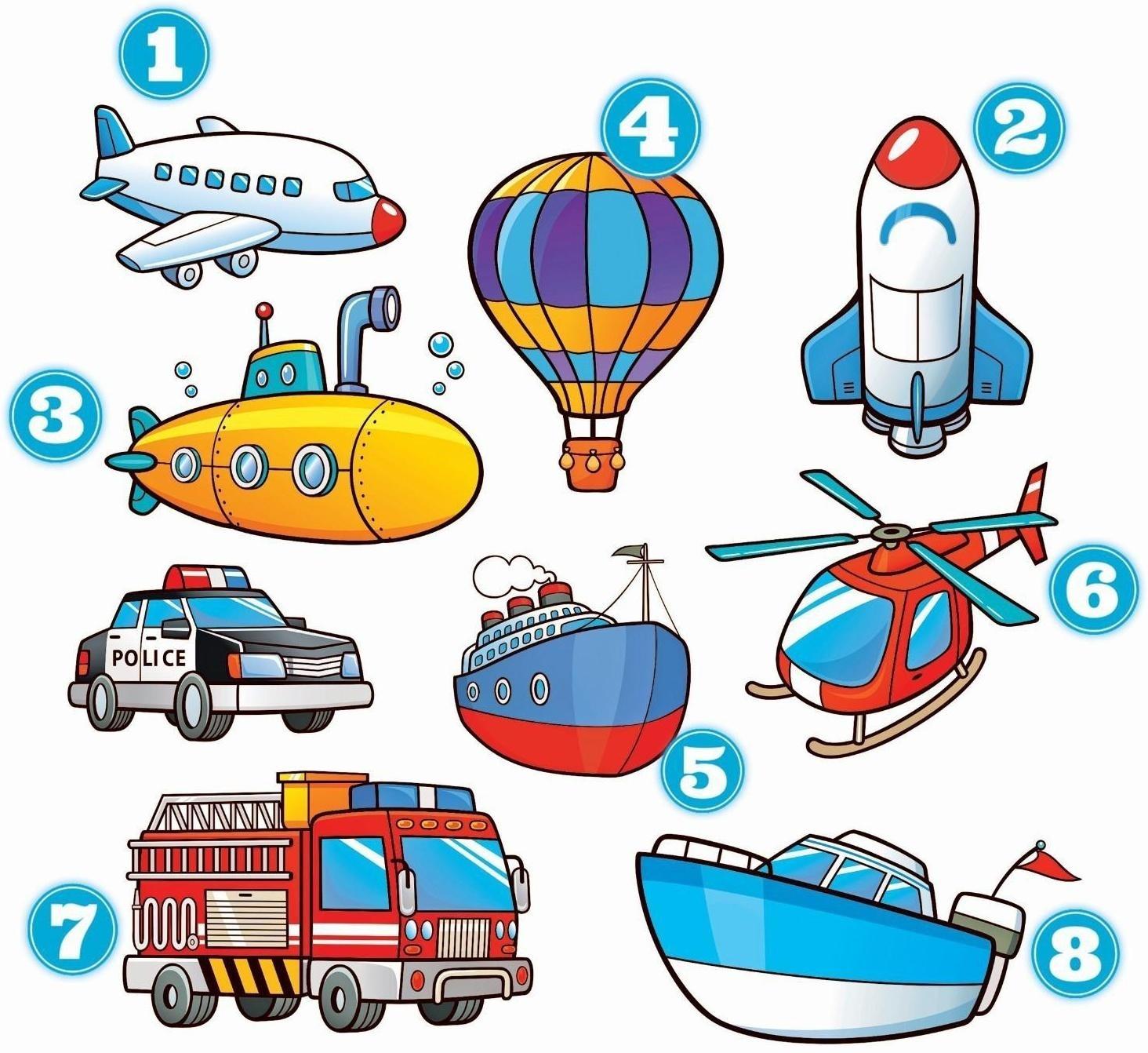 Термотрансфер «Транспорт», 19,5 × 21 см, 8 дизайнов