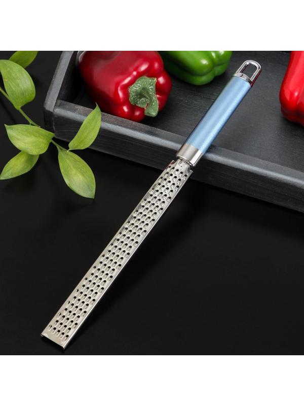 Тёрка для продуктов Доляна Lagoona, нержавеющая сталь, цвет хромированный, голубой