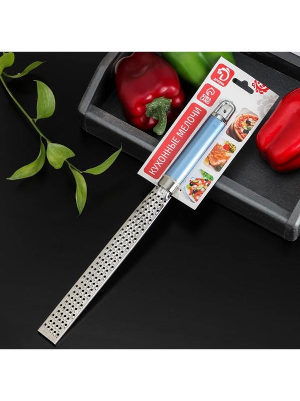 Тёрка для продуктов Доляна Lagoona, нержавеющая сталь, цвет хромированный, голубой