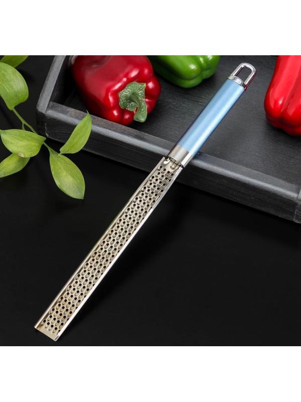 Тёрка для продуктов Доляна Lagoona, нержавеющая сталь, цвет хромированный, голубой