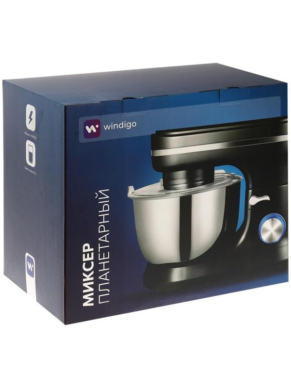 Миксер Windigo WMR-01, планетарный, 1000 Вт, 4.5 л, 8 скоростей, 3 насадки, чёрный