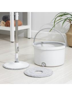 Швабра с отжимом и ведро, насадка из микрофибры, компактный