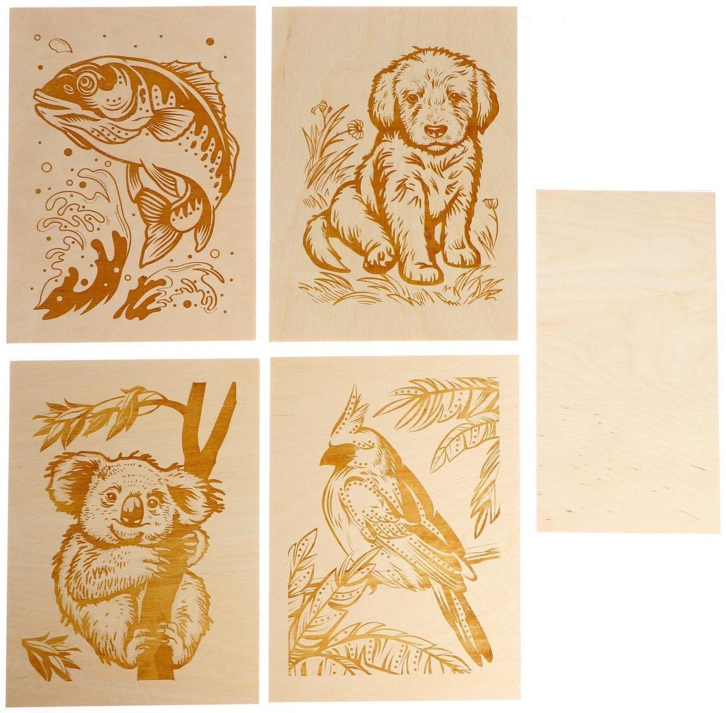 Набор для выжигания по дереву (аппарат с насадками, доски 5 шт.)