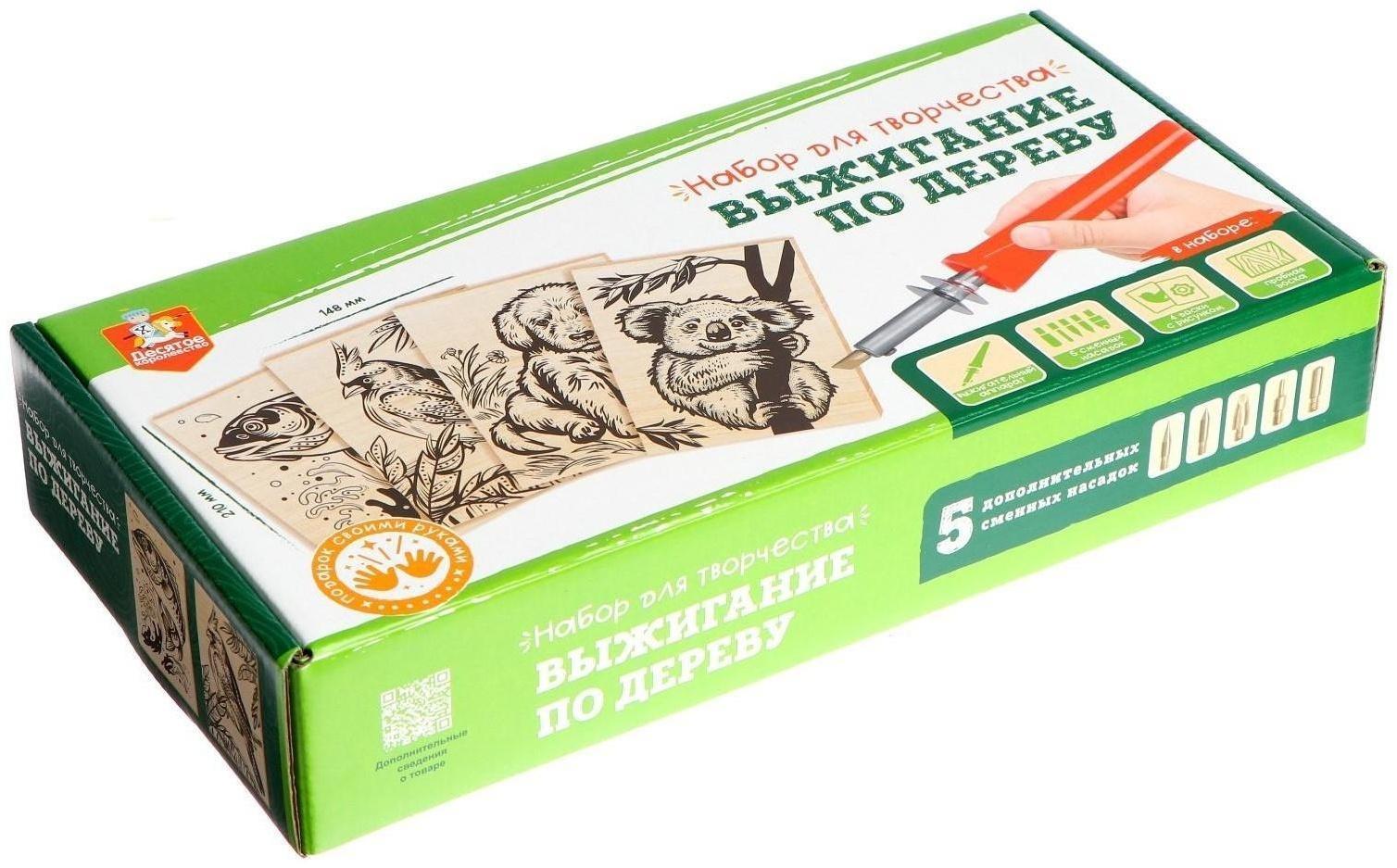 Набор для выжигания по дереву (аппарат с насадками, доски 5 шт.)
