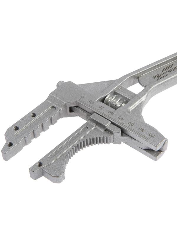 Ключ разводной сантехнический ТУНДРА, укороченная рукоятка, раскрытие губок до 80 мм, 225 мм