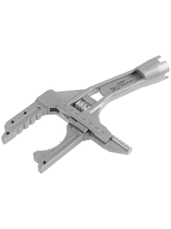 Ключ разводной сантехнический ТУНДРА, укороченная рукоятка, раскрытие губок до 80 мм, 225 мм