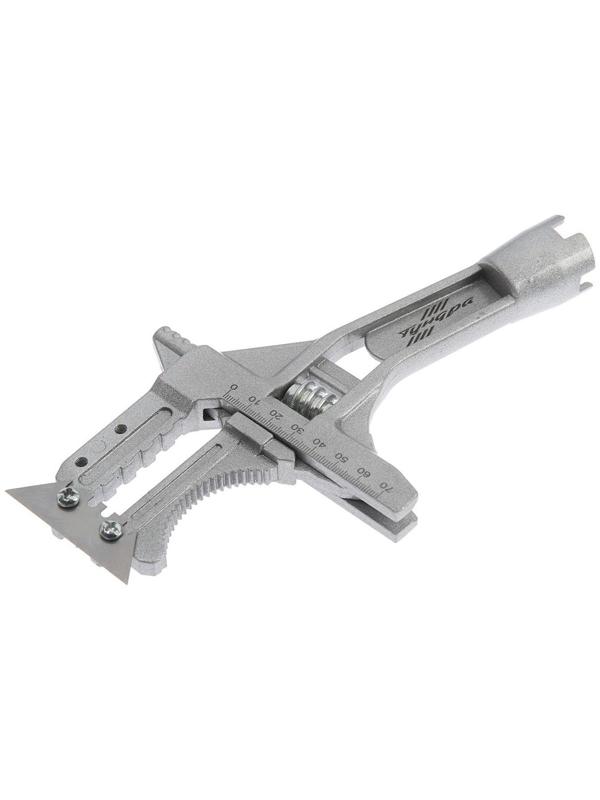 Ключ разводной сантехнический ТУНДРА, укороченная рукоятка, раскрытие губок до 80 мм, 225 мм