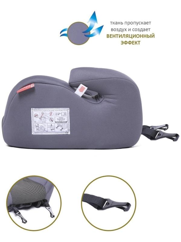 Автокресло детское бустер, гр. II/III, 15-36кг, (5-13 лет) (Серый Карбон)