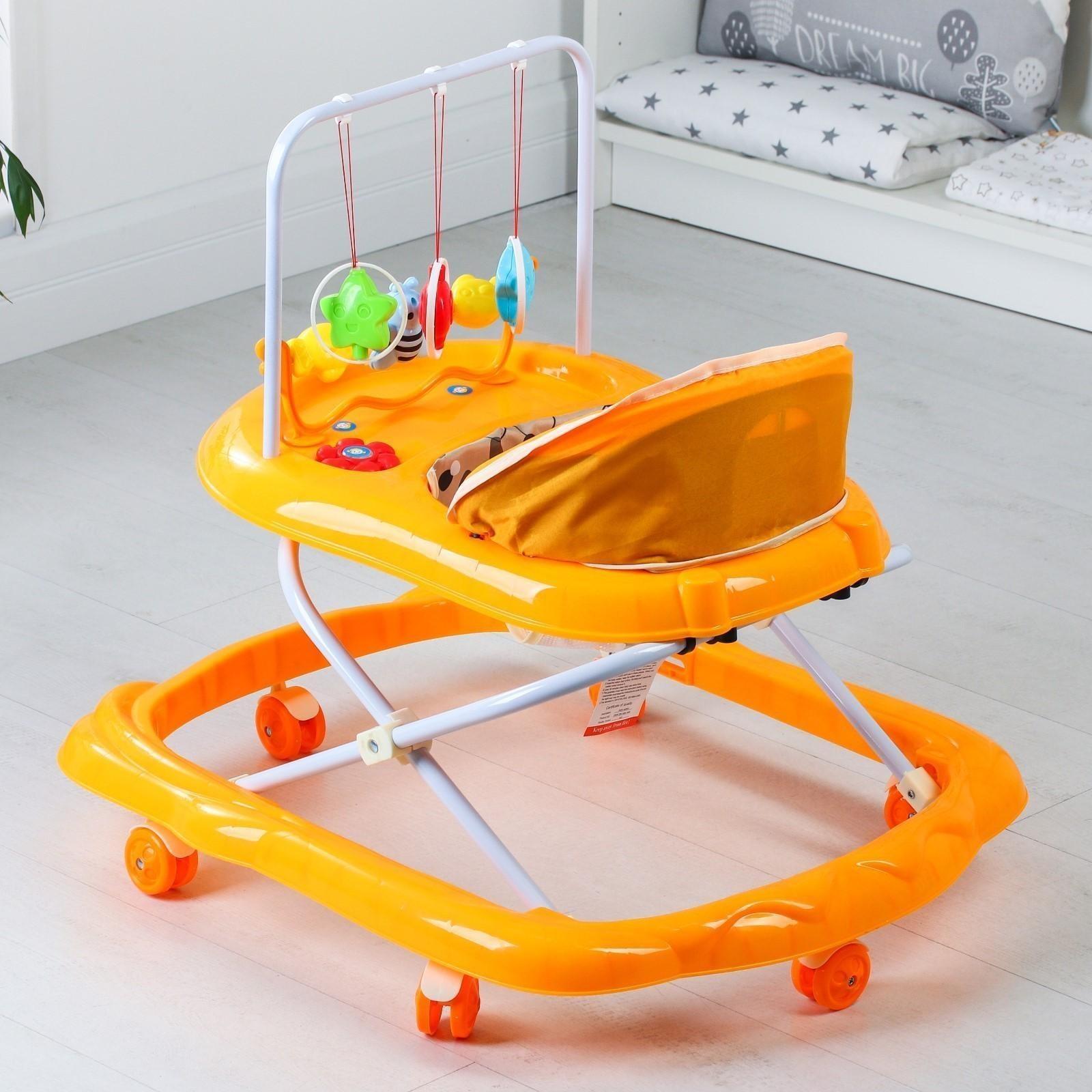 Ходунки «BUGGY», оранжевый, 6 колес, муз., свет