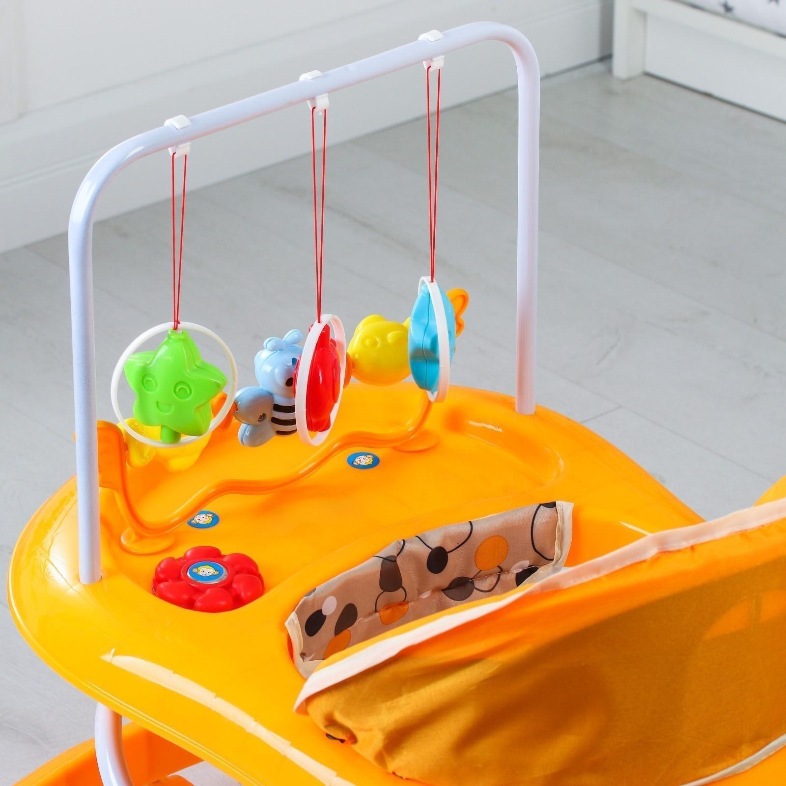 Ходунки «BUGGY», оранжевый, 6 колес, муз., свет