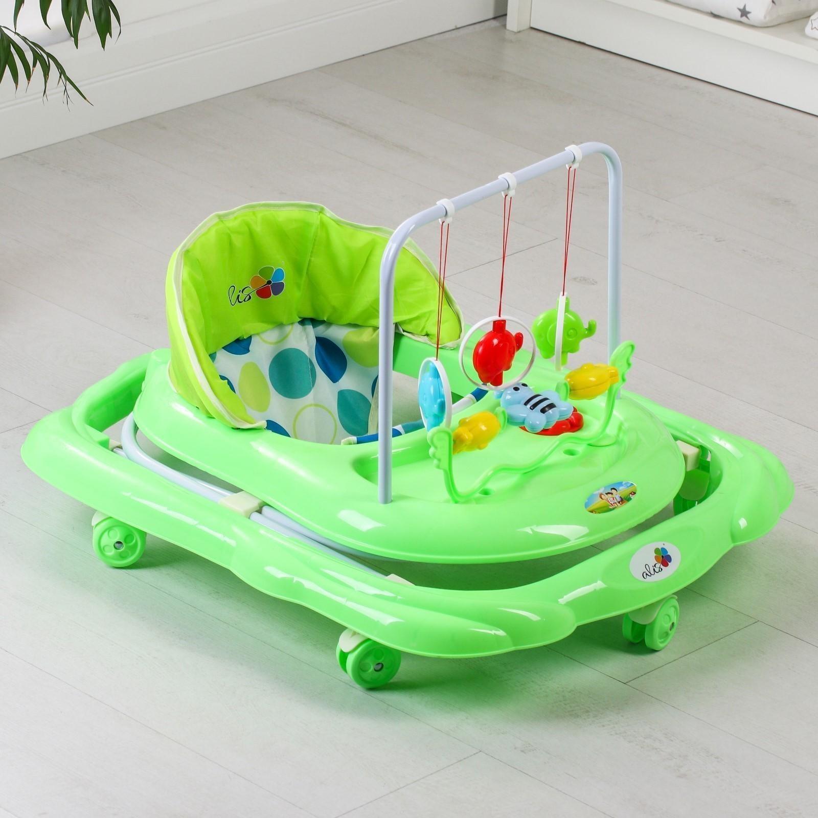 Ходунки «BUGGY», зеленый, 6 колес, муз., свет