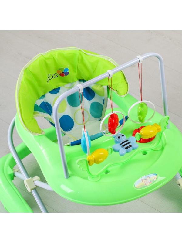 Ходунки «BUGGY», зеленый, 6 колес, муз., свет