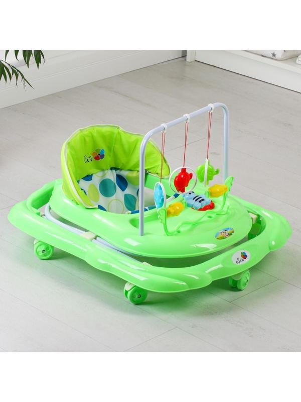 Ходунки «BUGGY», зеленый, 6 колес, муз., свет