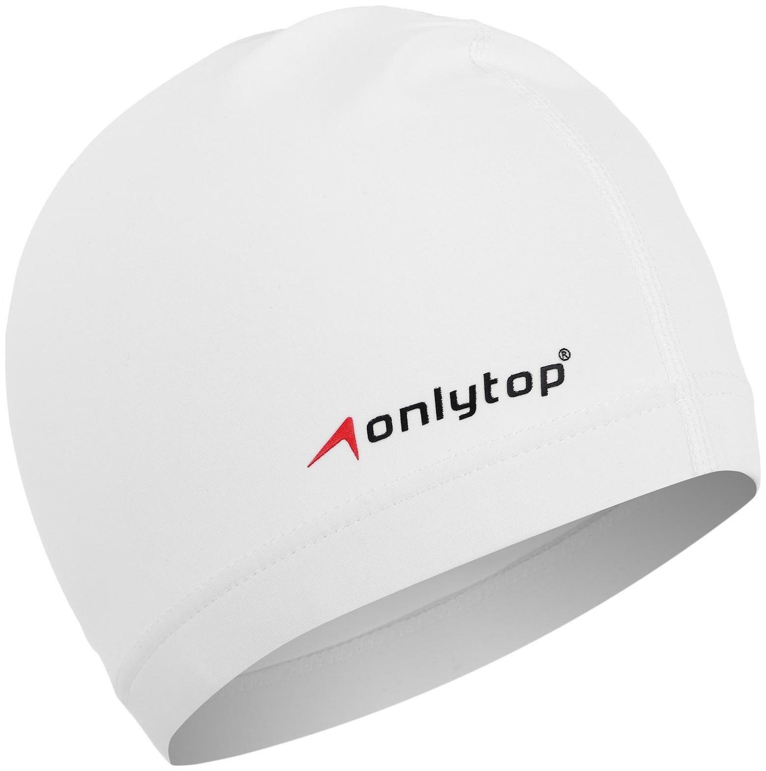 Шапочка для плавания ONLYTOP SWIM, взрослая, цвет белый, обхват 54-60 см