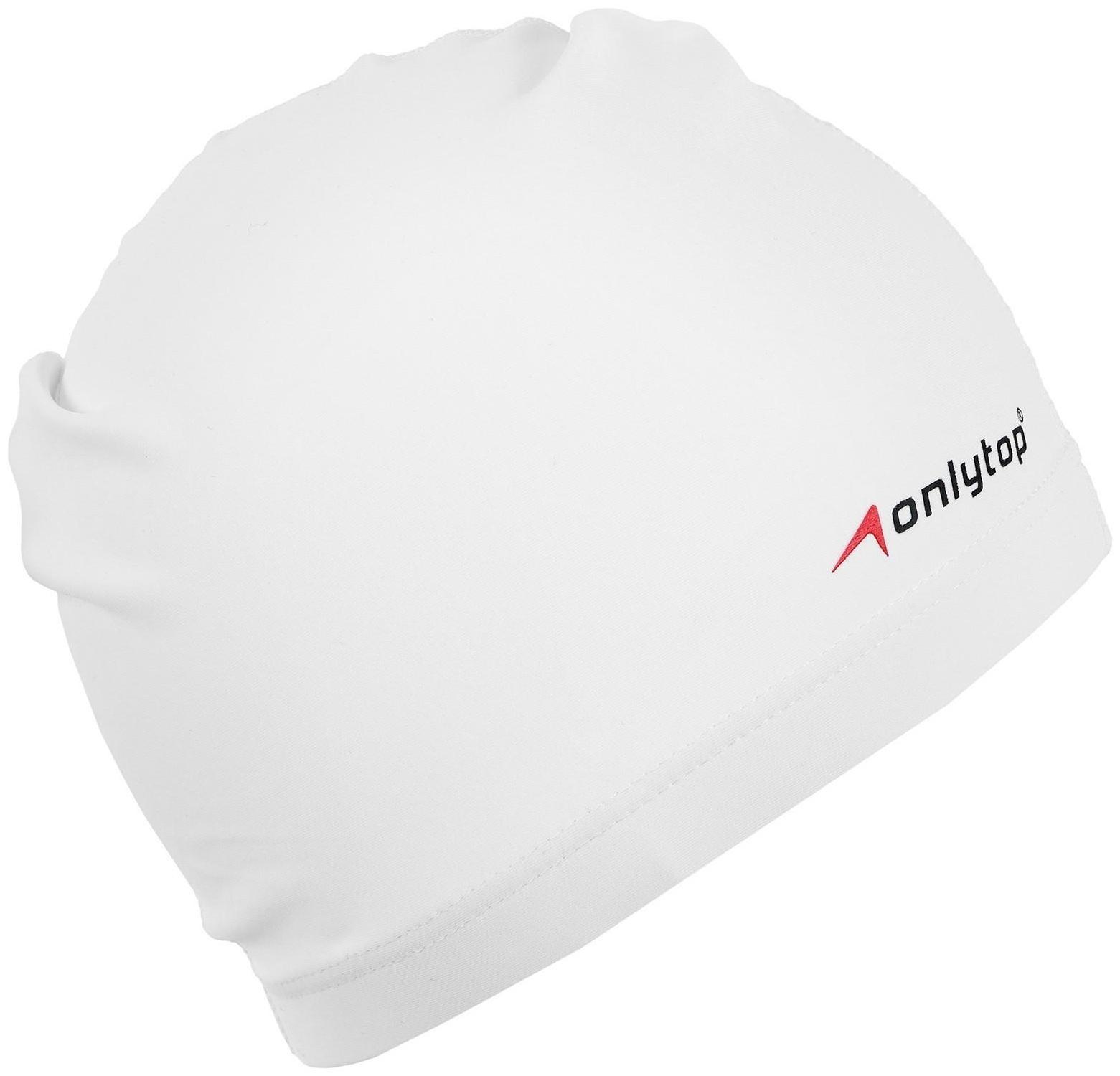 Шапочка для плавания ONLYTOP SWIM, взрослая, цвет белый, обхват 54-60 см