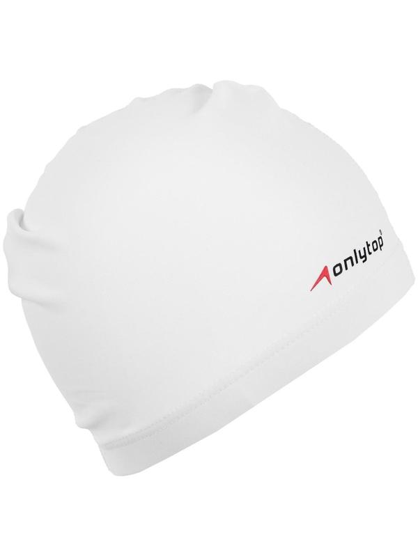 Шапочка для плавания ONLYTOP SWIM, взрослая, цвет белый, обхват 54-60 см