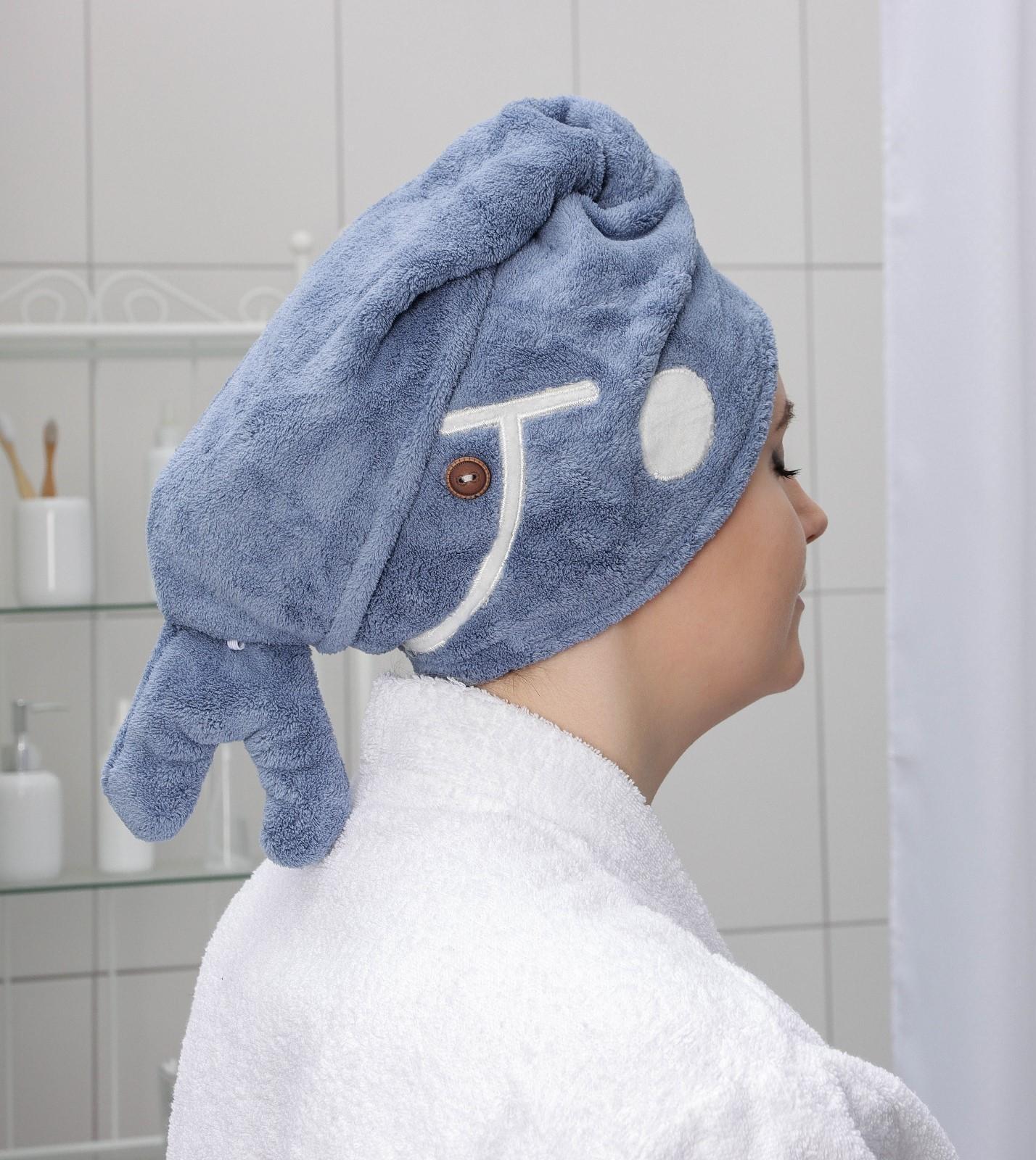 Чалма для сушки волос Доляна «Кит», микрофибра, цвет МИКС