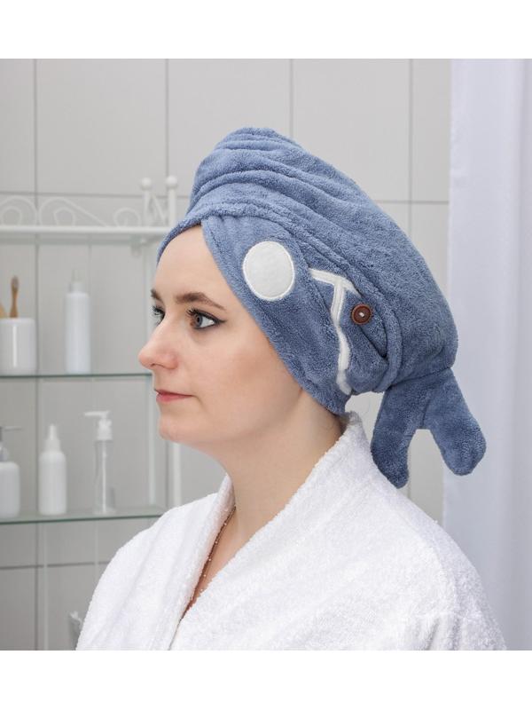 Чалма для сушки волос Доляна «Кит», микрофибра, цвет МИКС