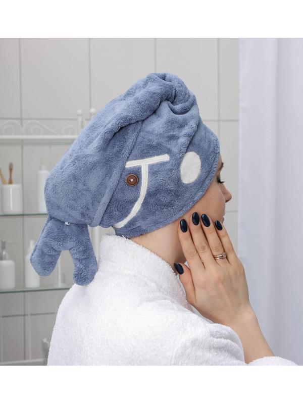 Чалма для сушки волос Доляна «Кит», микрофибра, цвет МИКС