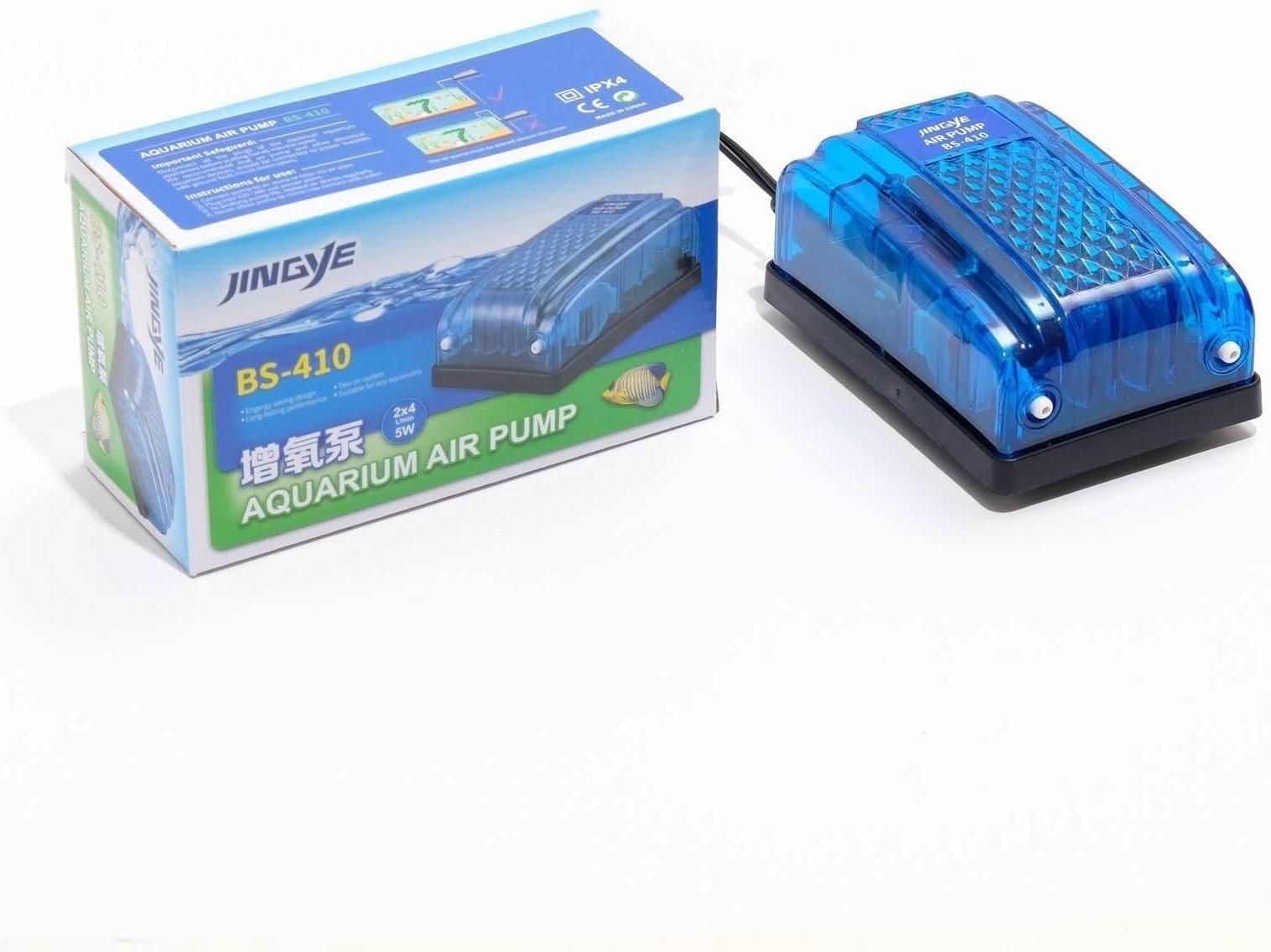 Компрессор JINGYE внешний, прозрачный корпус, 2 x 4 л/мин, 5 Вт