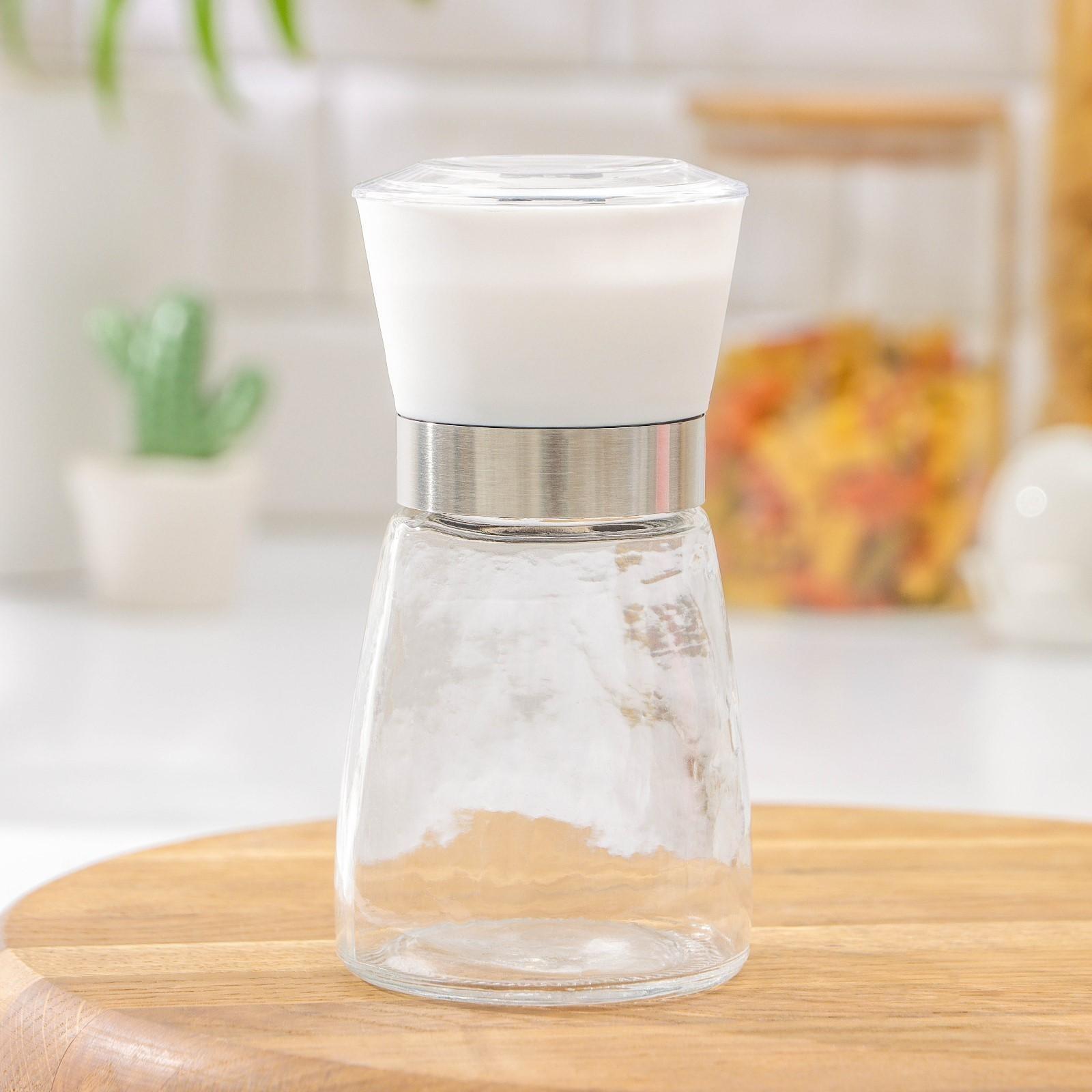 Мельница для специй «Модерн», 6,5×6,5×13 см, 180 мл, цвет белый