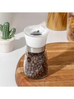 Мельница для специй «Модерн», 6,5×6,5×13 см, 180 мл, цвет белый