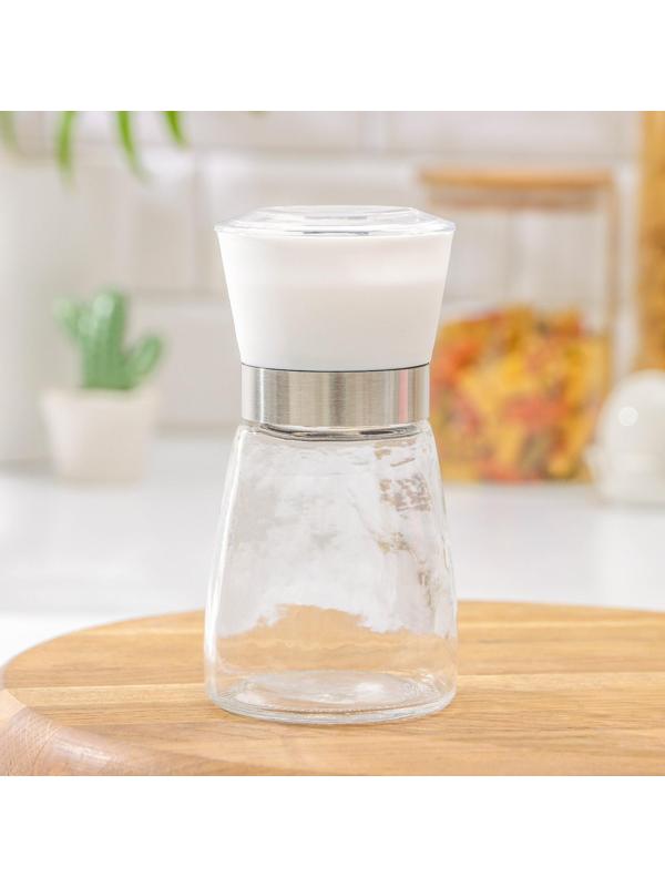 Мельница для специй «Модерн», 6,5×6,5×13 см, 180 мл, цвет белый