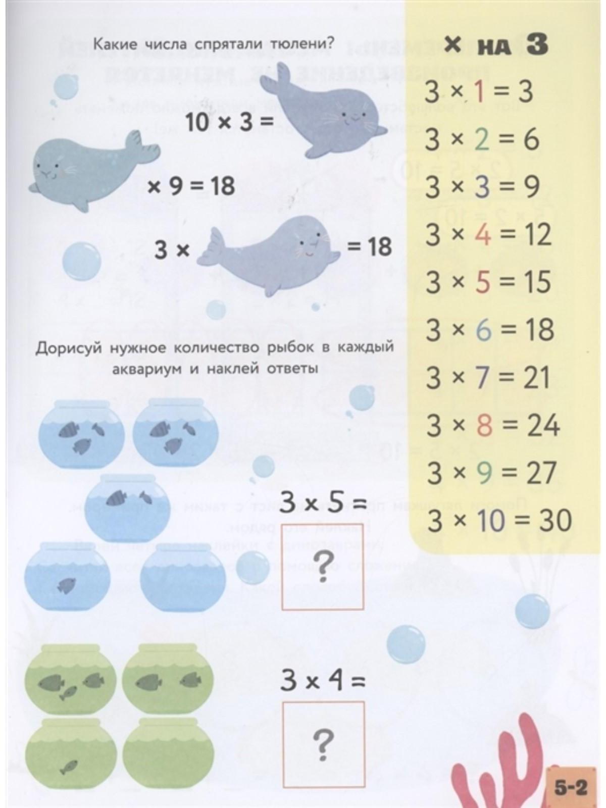 Интерактивная таблица умножения с наклейками