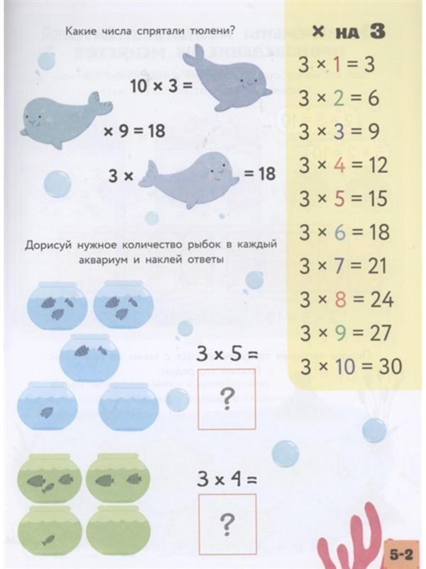 Интерактивная таблица умножения с наклейками