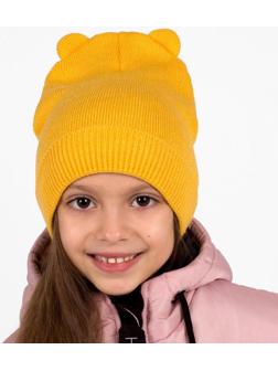 Шапка детская, цвет горчица, размер 46-50