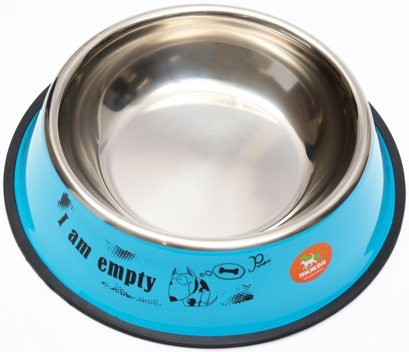 Миска железная с нескользящим основанием 26 х 6 см, 2,6 л, микс цветов