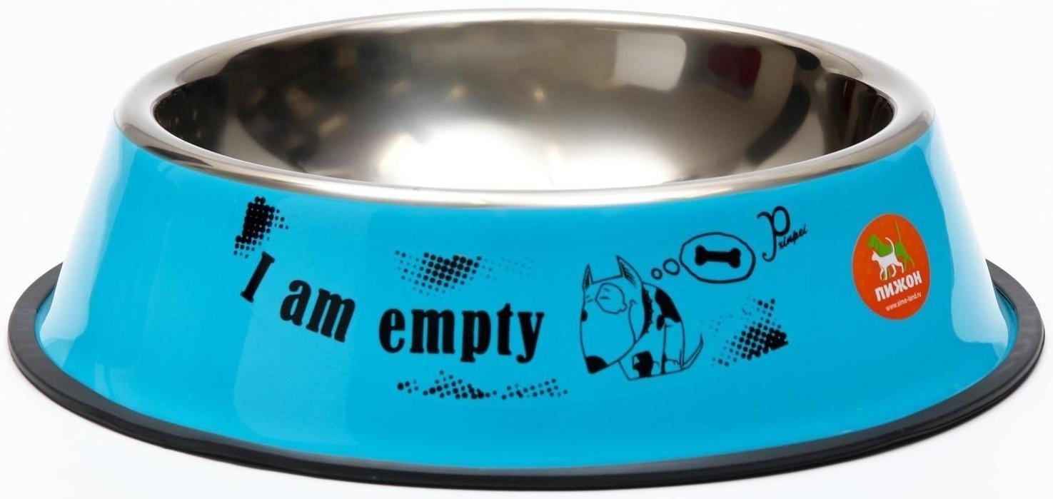 Миска железная с нескользящим основанием 26 х 6 см, 2,6 л, микс цветов