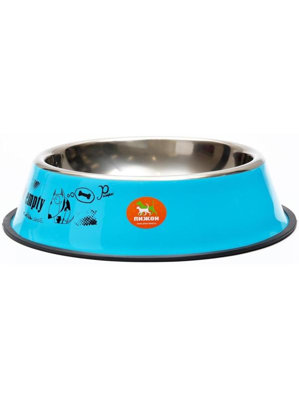 Миска железная с нескользящим основанием 26 х 6 см, 2,6 л, микс цветов