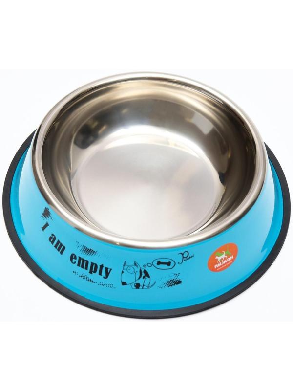 Миска железная с нескользящим основанием 26 х 6 см, 2,6 л, микс цветов