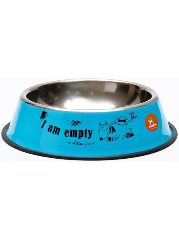 Миска железная с нескользящим основанием 26 х 6 см, 2,6 л, микс цветов