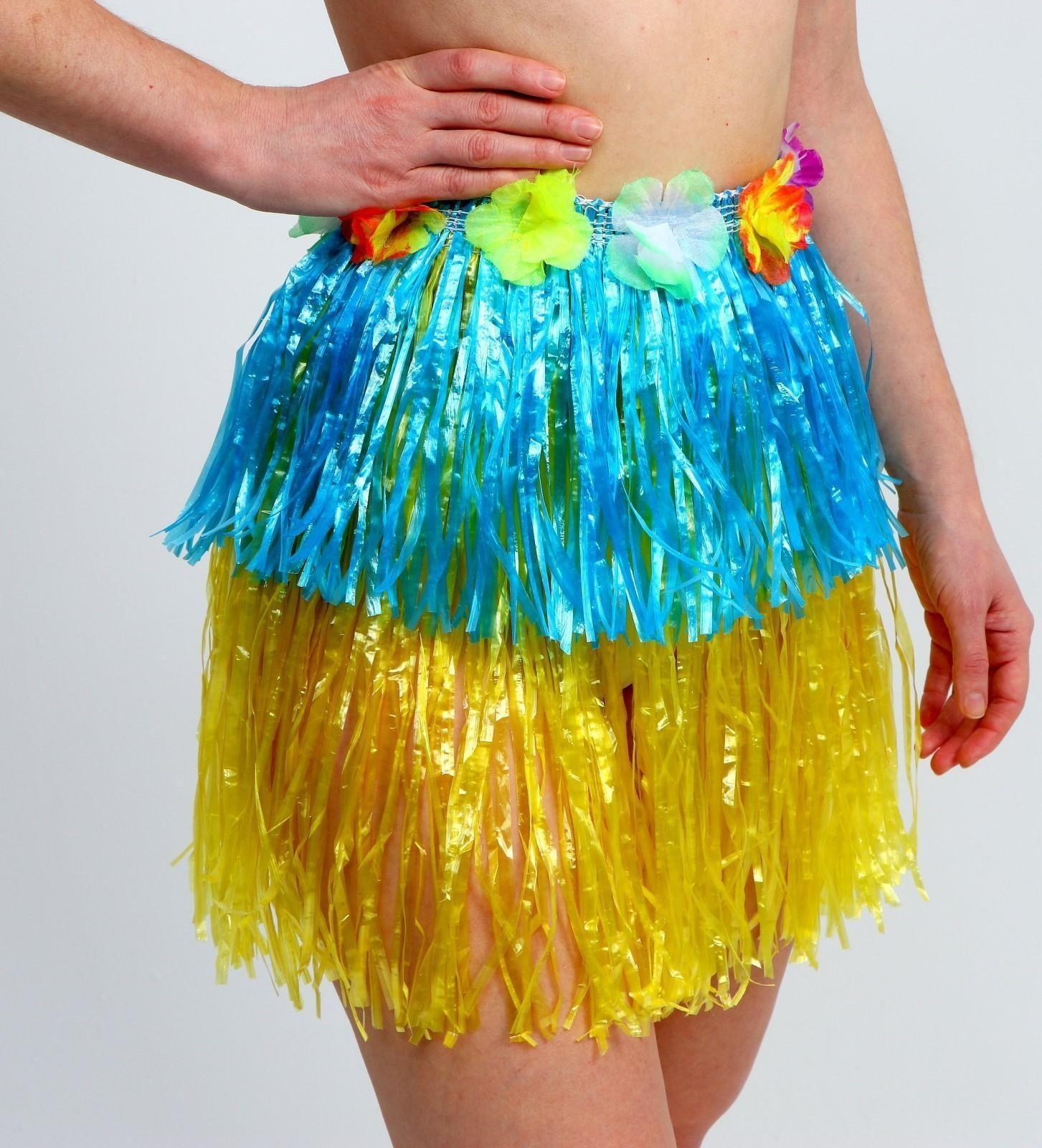 Гавайская юбка, 40 см, двухцветная сине-жёлтая